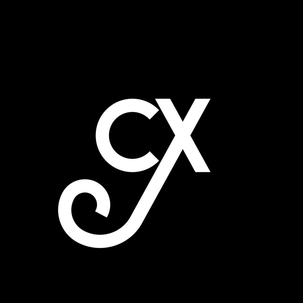 cx brief logo ontwerp op zwarte achtergrond. cx creatieve initialen brief logo concept. cx brief ontwerp. cx witte letter ontwerp op zwarte achtergrond. cx, cx-logo vector