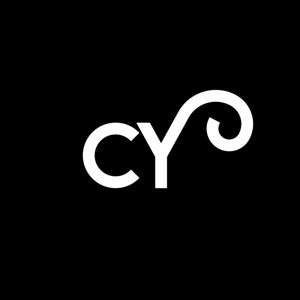 cy brief logo ontwerp op zwarte achtergrond. cy creatieve initialen brief logo concept. cy brief ontwerp. cy witte letter ontwerp op zwarte achtergrond. cy, cy logo vector