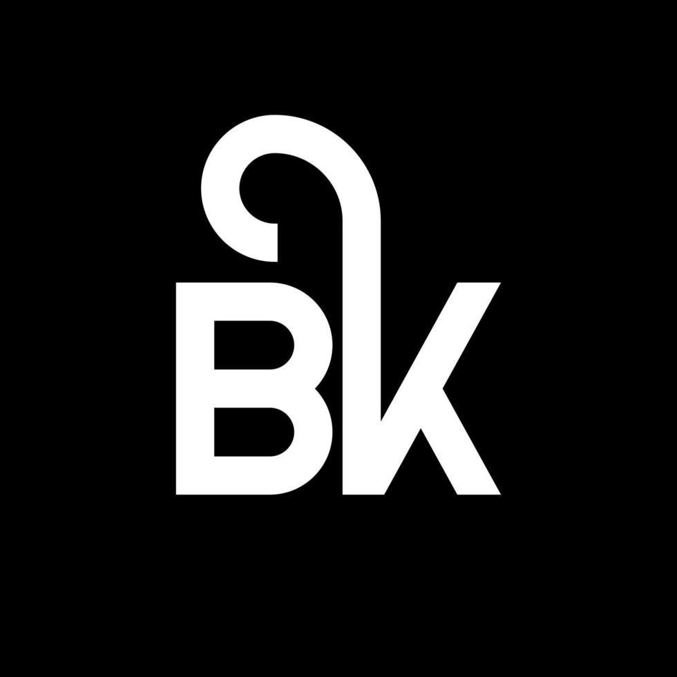 bk brief logo ontwerp op zwarte achtergrond. bk creatieve initialen brief logo concept. bk brief ontwerp. bk witte letter ontwerp op zwarte achtergrond. bk, bk-logo vector