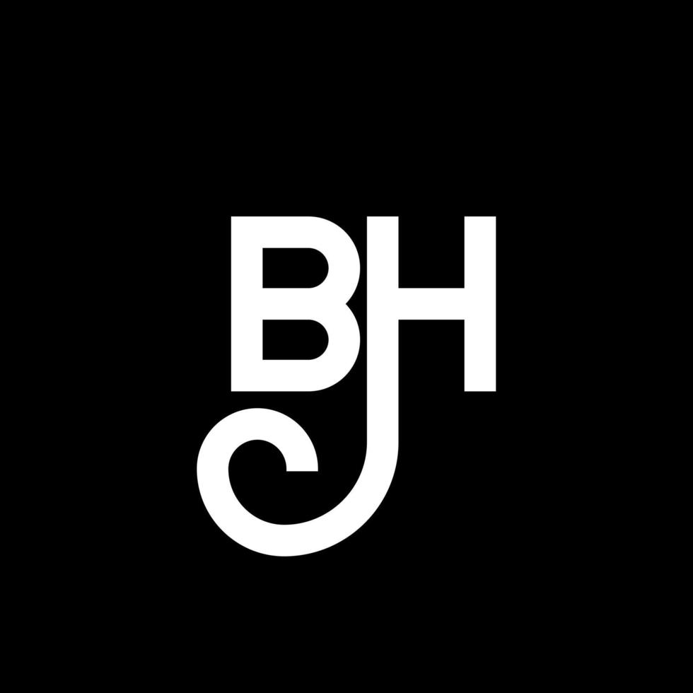 bh brief logo ontwerp op zwarte achtergrond. bh creatieve initialen brief logo concept. bh-briefontwerp. bh wit letterontwerp op zwarte achtergrond. bh, bh-logo vector