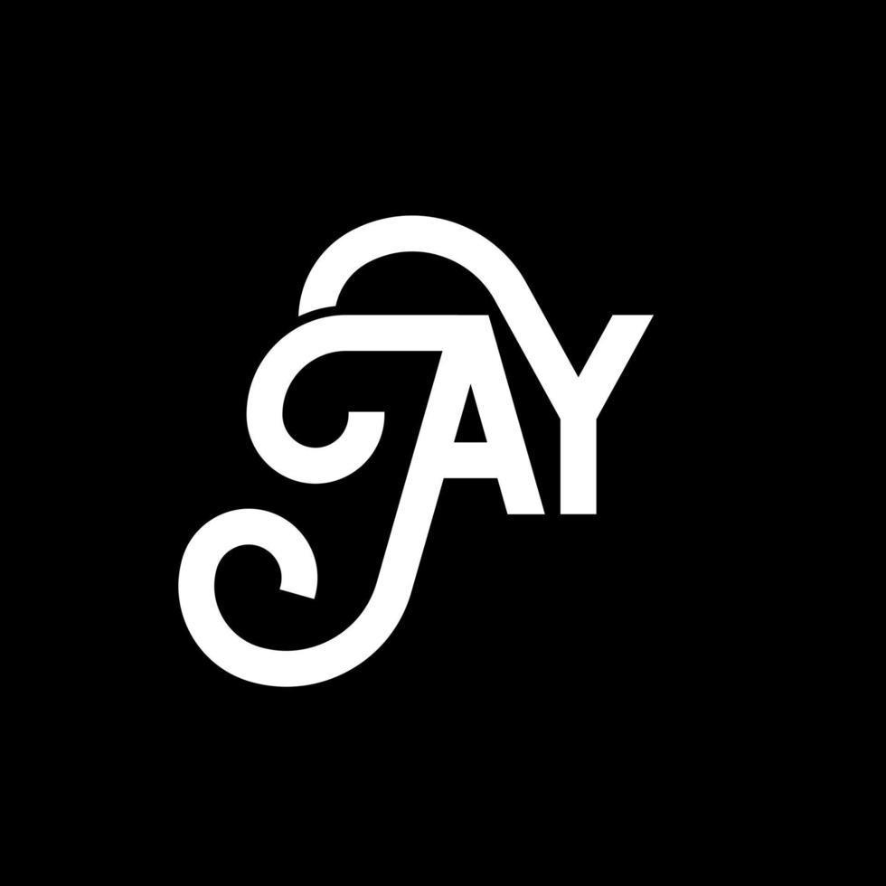 ay brief logo ontwerp op zwarte achtergrond. ay creatieve initialen brief logo concept. ay brief ontwerp. ay wit letterontwerp op zwarte achtergrond. ay, ay logo vector