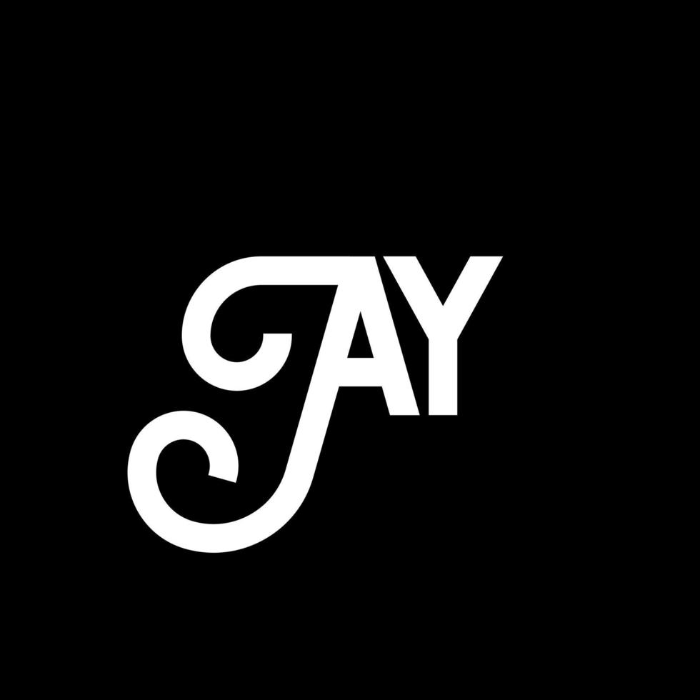 ay brief logo ontwerp op zwarte achtergrond. ay creatieve initialen brief logo concept. ay brief ontwerp. ay wit letterontwerp op zwarte achtergrond. ay, ay logo vector