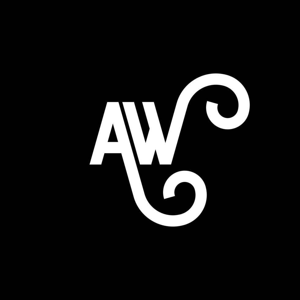 aw brief logo ontwerp op zwarte achtergrond. aw creatieve initialen brief logo concept. aw brief ontwerp. aw wit letterontwerp op zwarte achtergrond. aw, aw-logo vector