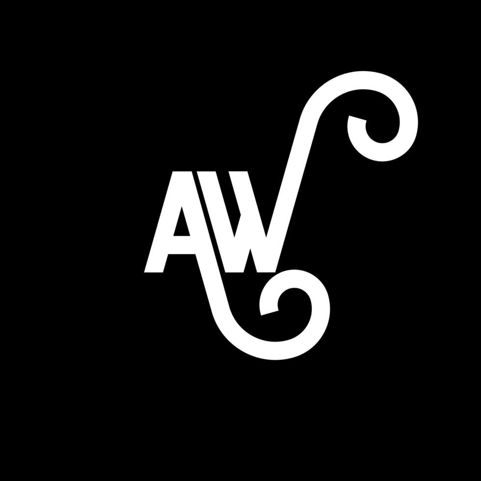 aw brief logo ontwerp op zwarte achtergrond. aw creatieve initialen brief logo concept. aw brief ontwerp. aw wit letterontwerp op zwarte achtergrond. aw, aw-logo vector