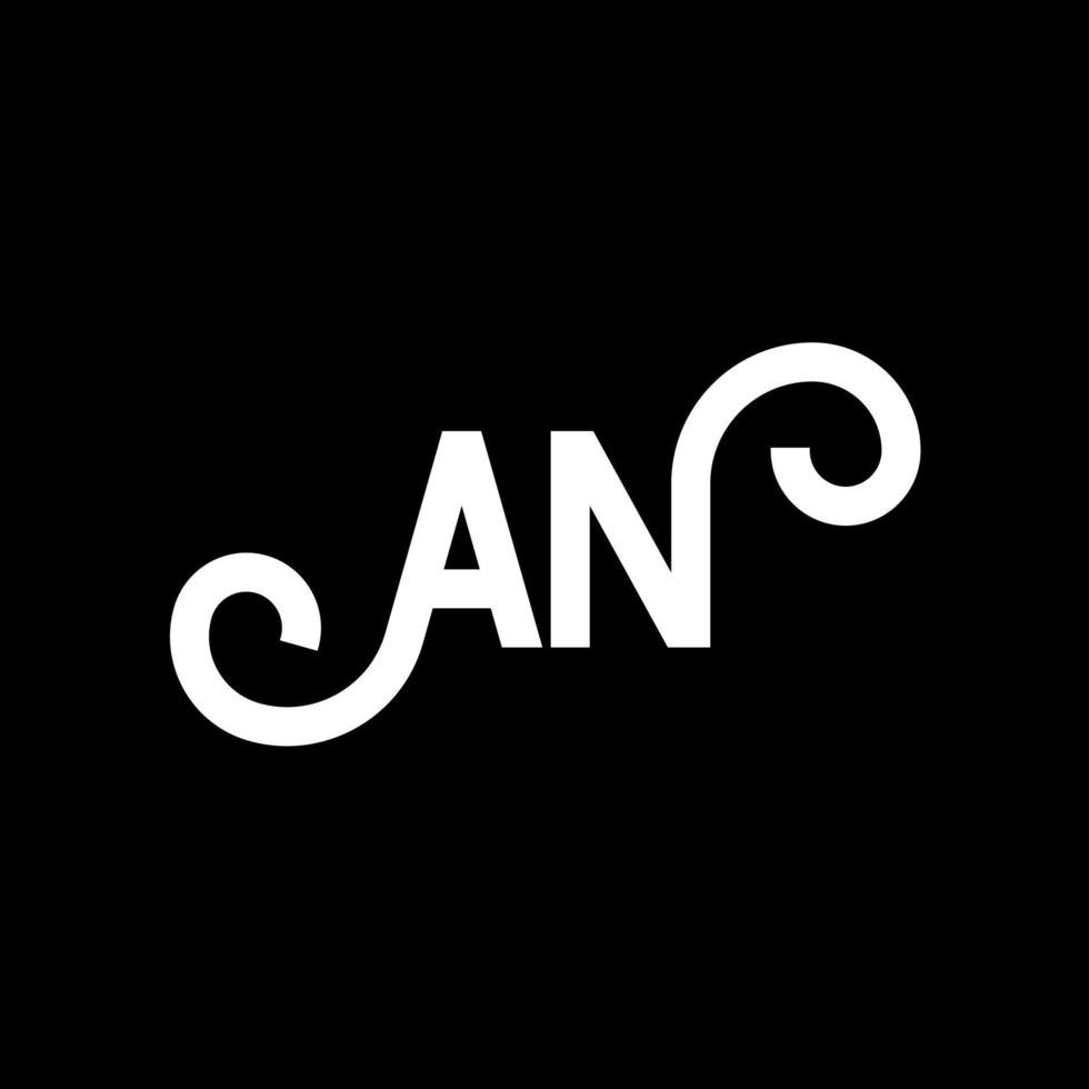 een brief logo ontwerp op zwarte achtergrond. een creatief initialen letter logo concept. een letterontwerp. een wit letterontwerp op een zwarte achtergrond. een, een logo vector