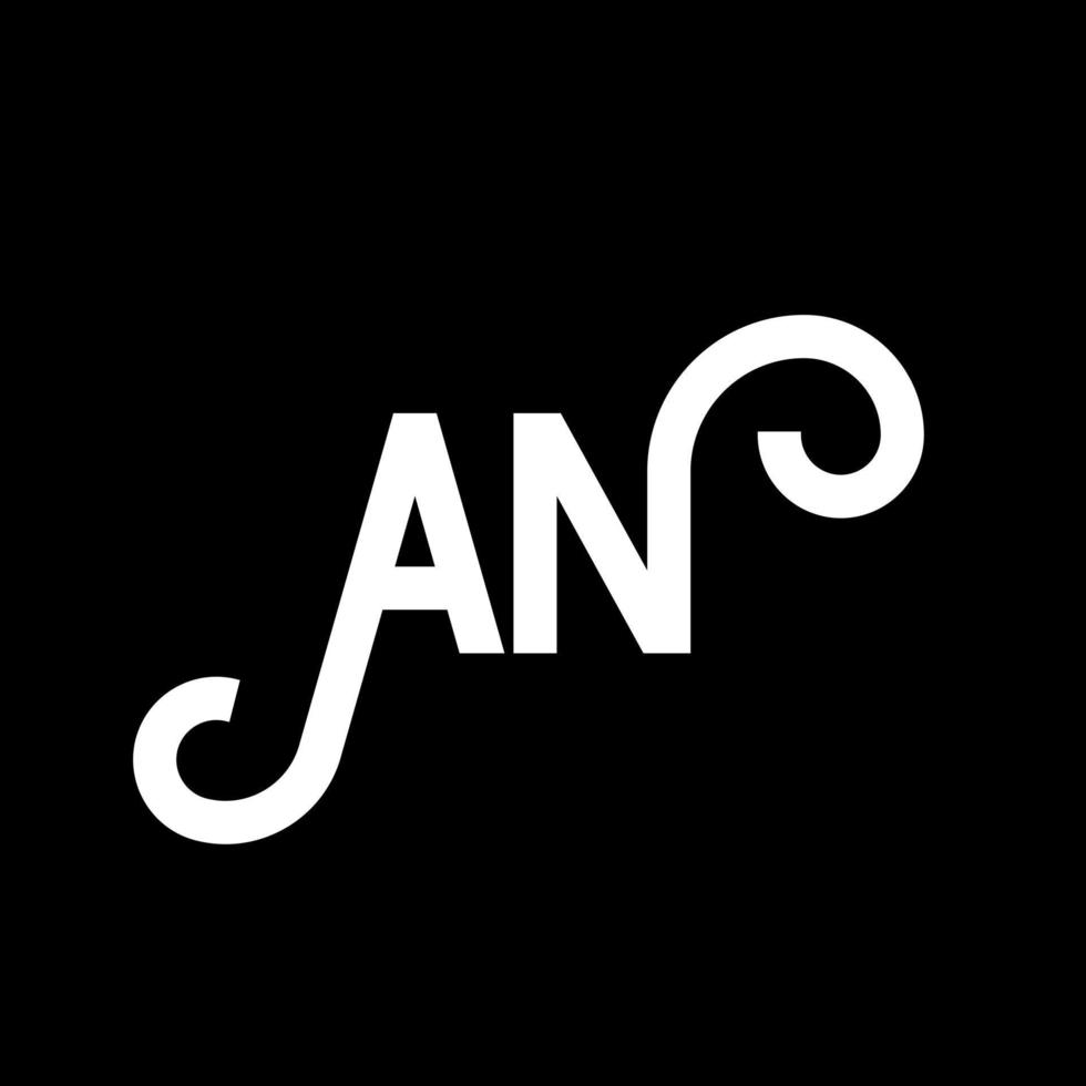 een brief logo ontwerp op zwarte achtergrond. een creatief initialen letter logo concept. een letterontwerp. een wit letterontwerp op een zwarte achtergrond. een, een logo vector