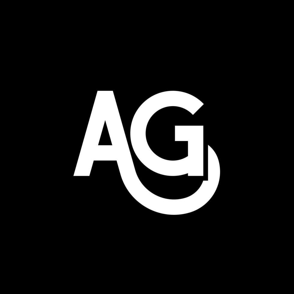 ag brief logo ontwerp. beginletters ag logo icoon. abstracte letter ag ag minimale logo ontwerpsjabloon. ag brief ontwerp vector met zwarte kleuren. ag-logo