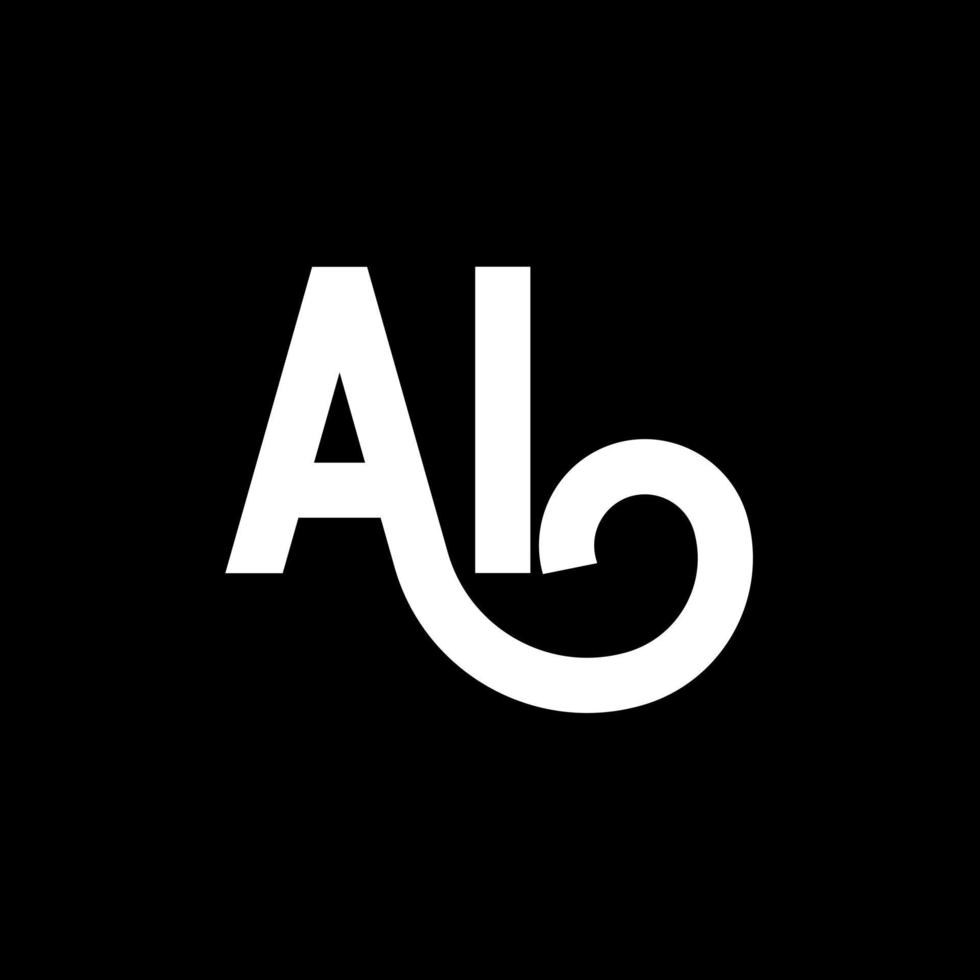 ai brief logo ontwerp op zwarte achtergrond. ai creatieve initialen brief logo concept. ai pictogram ontwerp. ai witte letter pictogram ontwerp op zwarte achtergrond. ai vector