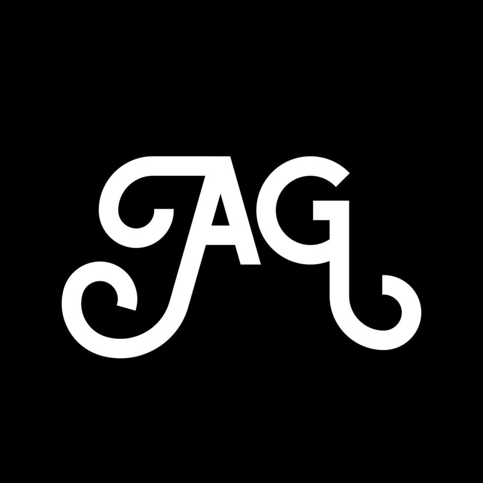 ag brief logo ontwerp. beginletters ag logo icoon. abstracte letter ag ag minimale logo ontwerpsjabloon. ag brief ontwerp vector met zwarte kleuren. ag-logo