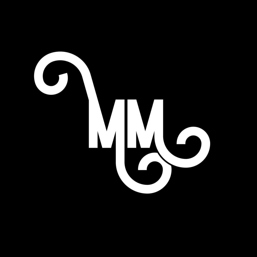 mm brief logo ontwerp. beginletters mm logo icoon. abstracte letter mm minimale logo ontwerpsjabloon. mm brief ontwerp vector met zwarte kleuren. mm-logo