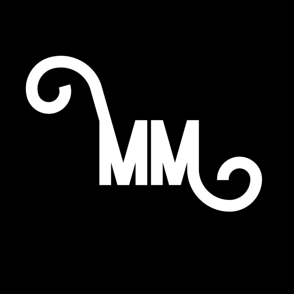 mm brief logo ontwerp. beginletters mm logo icoon. abstracte letter mm minimale logo ontwerpsjabloon. mm brief ontwerp vector met zwarte kleuren. mm-logo