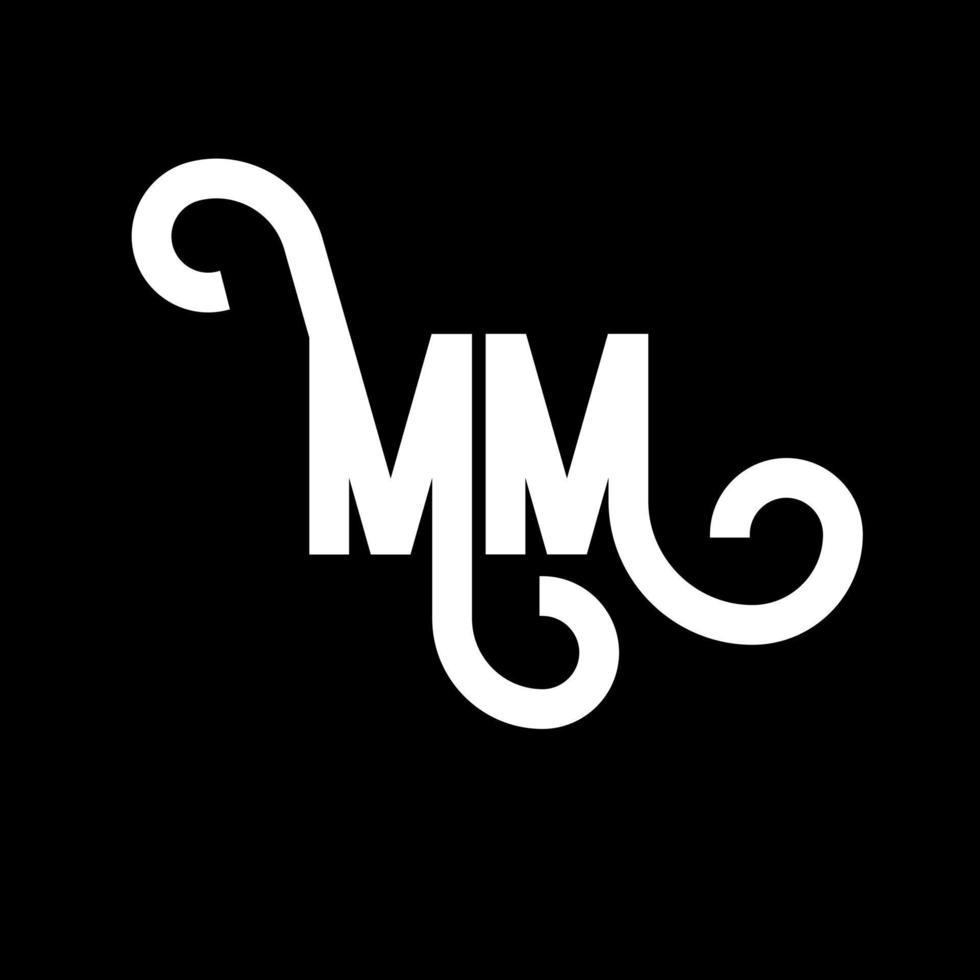 mm brief logo ontwerp. beginletters mm logo icoon. abstracte letter mm minimale logo ontwerpsjabloon. mm brief ontwerp vector met zwarte kleuren. mm-logo