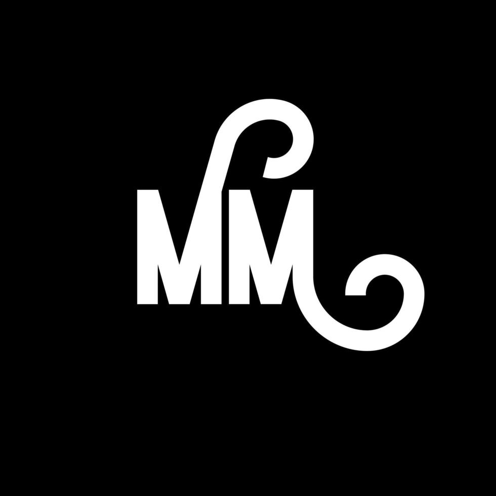 mm brief logo ontwerp. beginletters mm logo icoon. abstracte letter mm minimale logo ontwerpsjabloon. mm brief ontwerp vector met zwarte kleuren. mm-logo