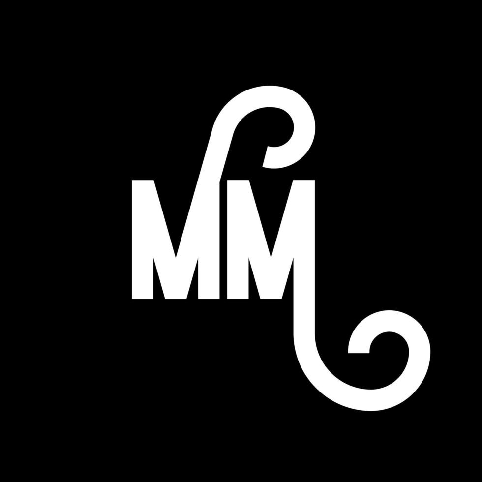 mm brief logo ontwerp. beginletters mm logo icoon. abstracte letter mm minimale logo ontwerpsjabloon. mm brief ontwerp vector met zwarte kleuren. mm-logo