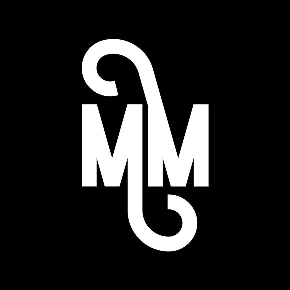 mm brief logo ontwerp. beginletters mm logo icoon. abstracte letter mm minimale logo ontwerpsjabloon. mm brief ontwerp vector met zwarte kleuren. mm-logo