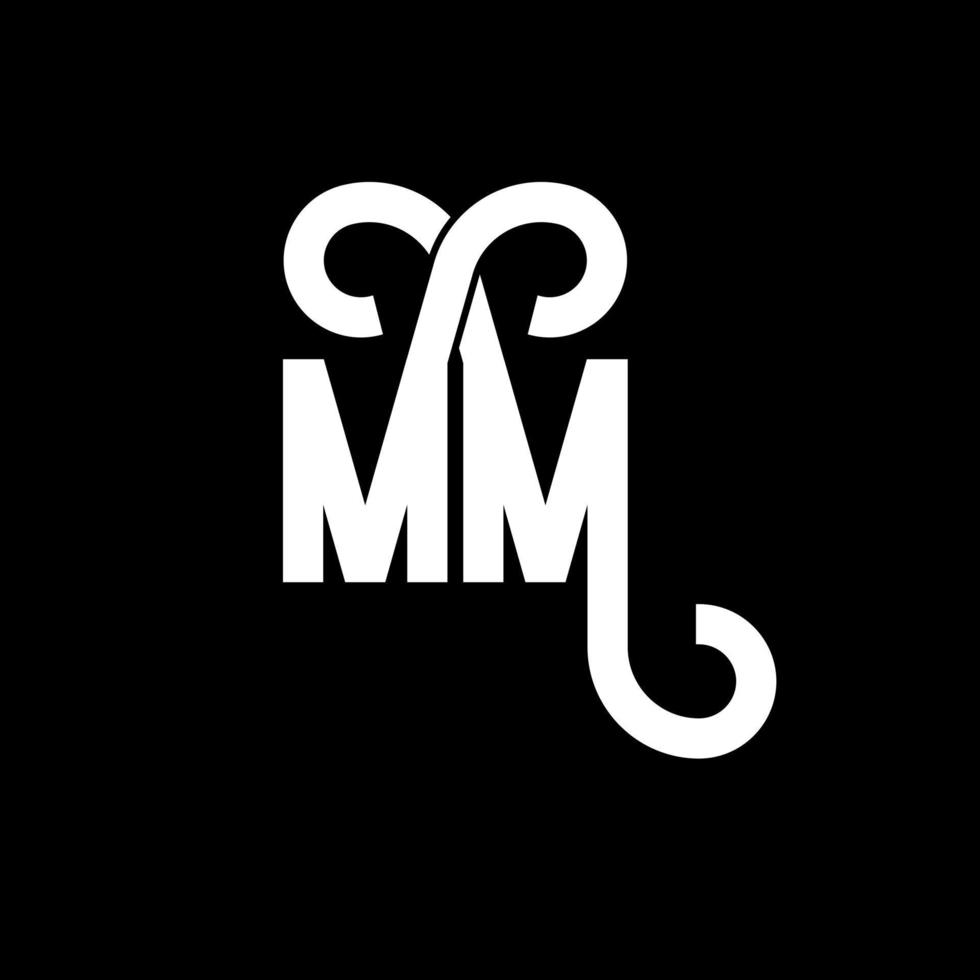 mm brief logo ontwerp. beginletters mm logo icoon. abstracte letter mm minimale logo ontwerpsjabloon. mm brief ontwerp vector met zwarte kleuren. mm-logo