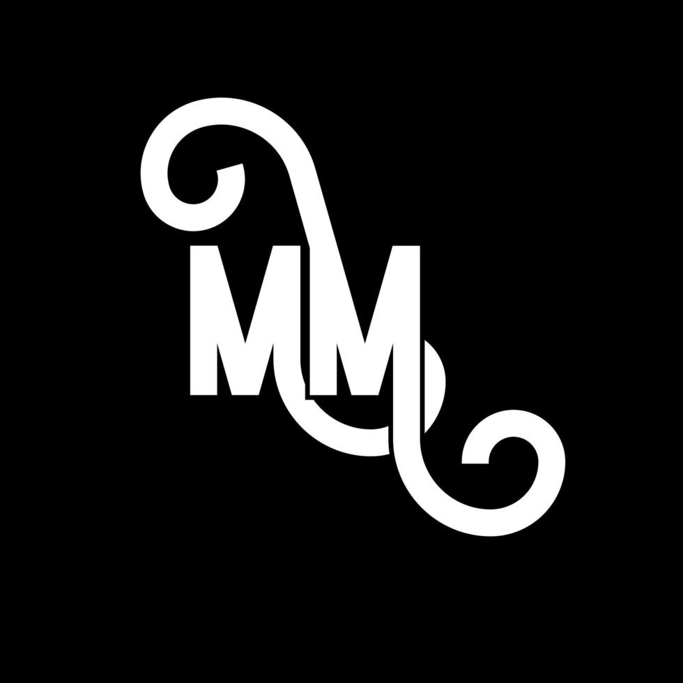 mm brief logo ontwerp. beginletters mm logo icoon. abstracte letter mm minimale logo ontwerpsjabloon. mm brief ontwerp vector met zwarte kleuren. mm-logo