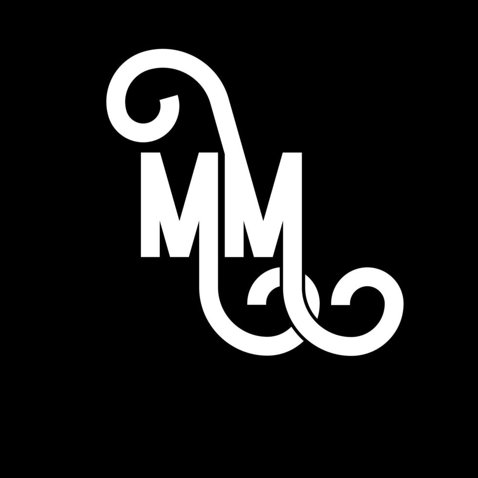 mm brief logo ontwerp. beginletters mm logo icoon. abstracte letter mm minimale logo ontwerpsjabloon. mm brief ontwerp vector met zwarte kleuren. mm-logo