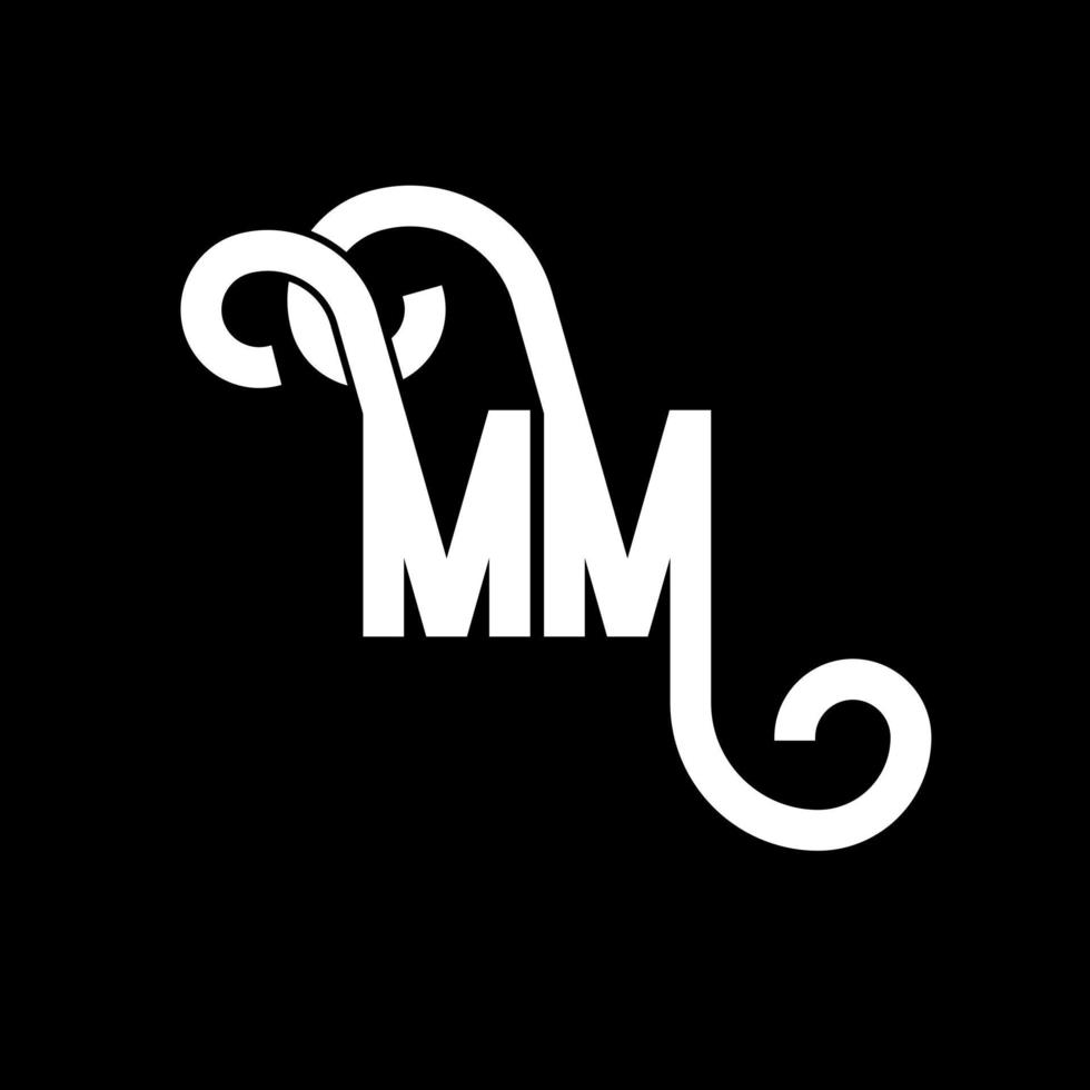 mm brief logo ontwerp. beginletters mm logo icoon. abstracte letter mm minimale logo ontwerpsjabloon. mm brief ontwerp vector met zwarte kleuren. mm-logo