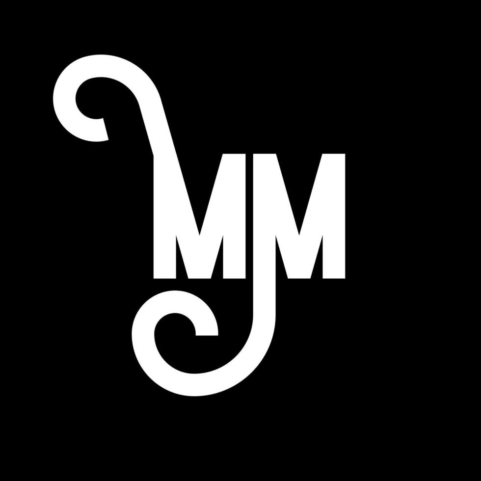 mm brief logo ontwerp. beginletters mm logo icoon. abstracte letter mm minimale logo ontwerpsjabloon. mm brief ontwerp vector met zwarte kleuren. mm-logo