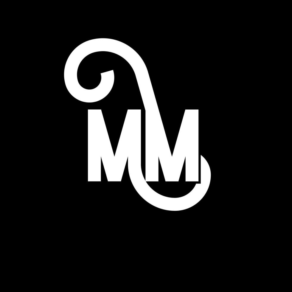 mm brief logo ontwerp. beginletters mm logo icoon. abstracte letter mm minimale logo ontwerpsjabloon. mm brief ontwerp vector met zwarte kleuren. mm-logo