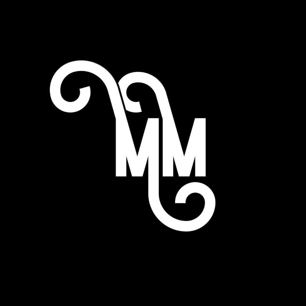 mm brief logo ontwerp. beginletters mm logo icoon. abstracte letter mm minimale logo ontwerpsjabloon. mm brief ontwerp vector met zwarte kleuren. mm-logo