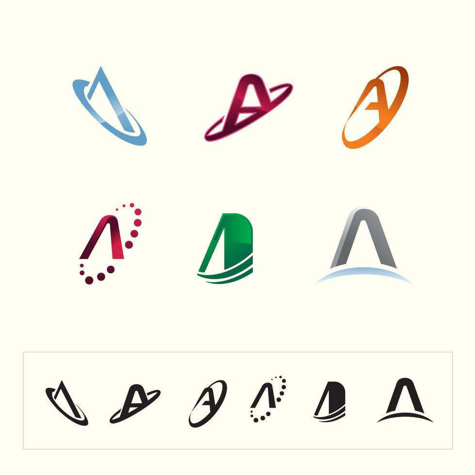set van eerste letter a logo's vector