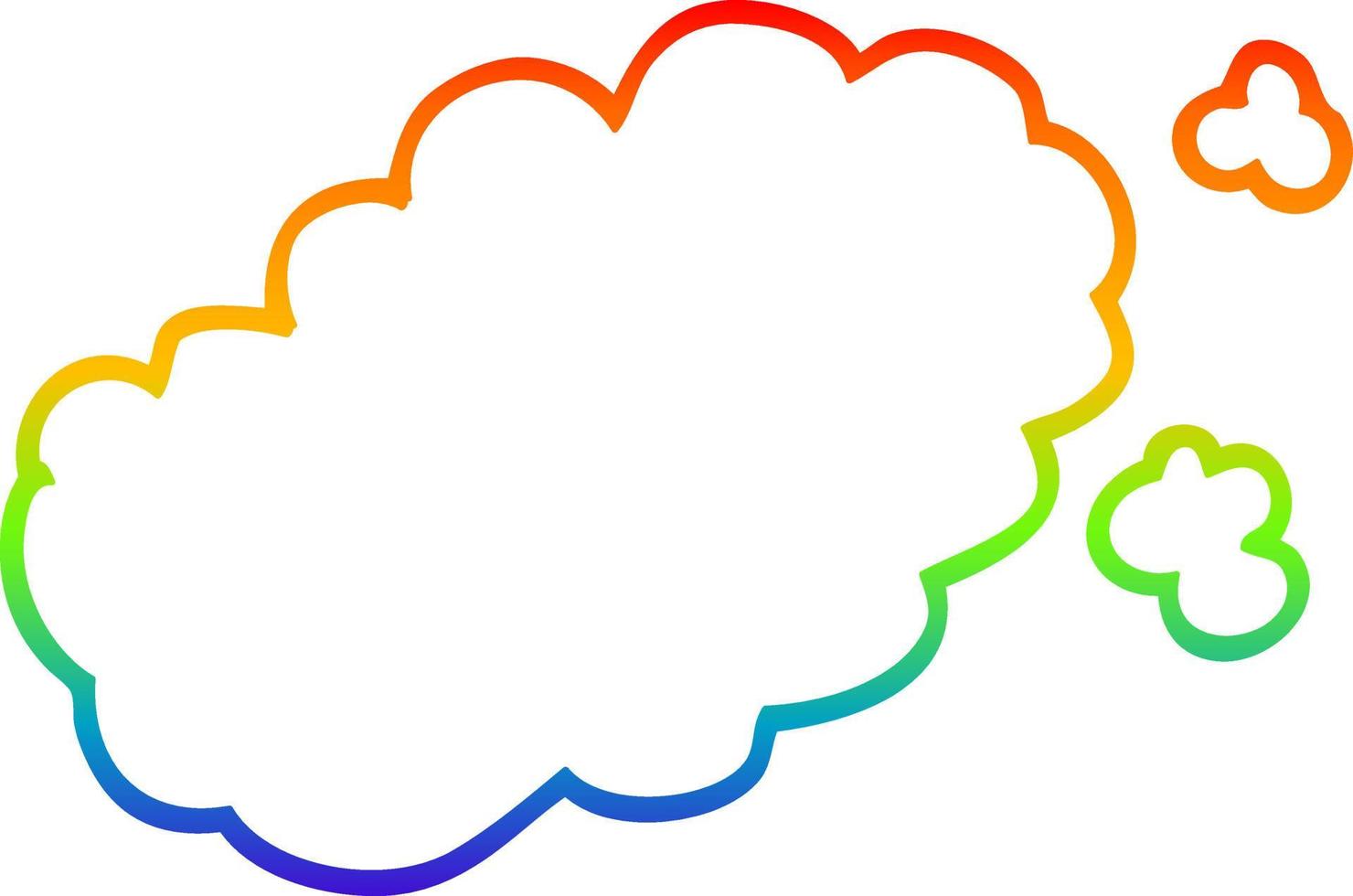 regenbooggradiënt lijntekening cartoon rookwolk vector