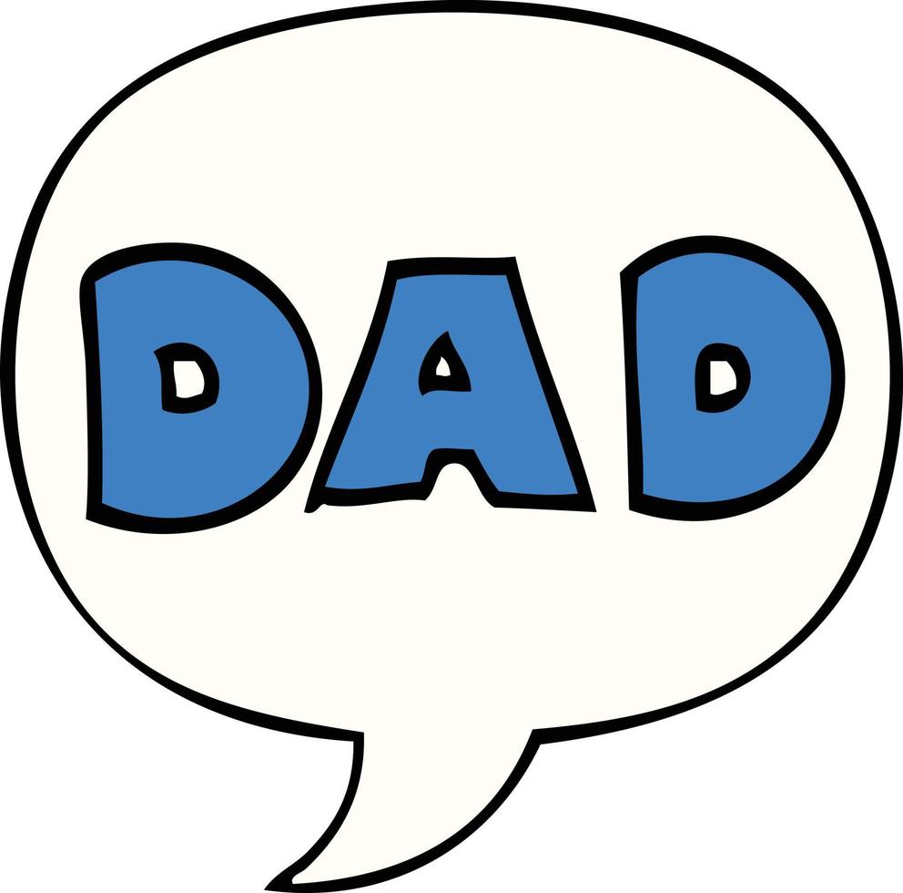 cartoon woord papa en tekstballon vector