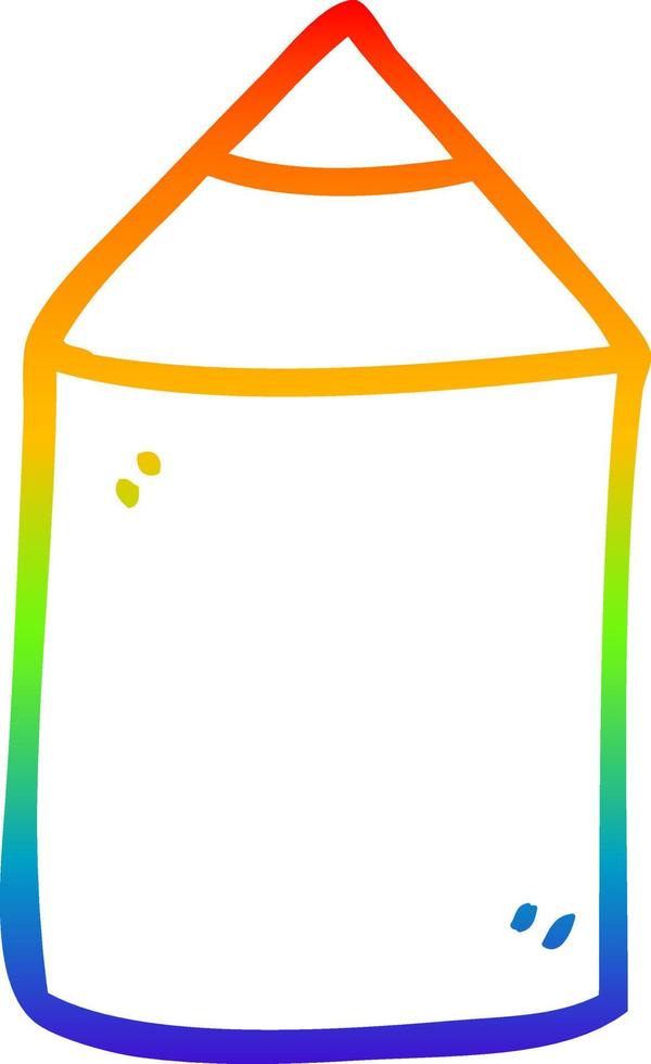 regenbooggradiënt lijntekening cartoon kleurpotlood vector