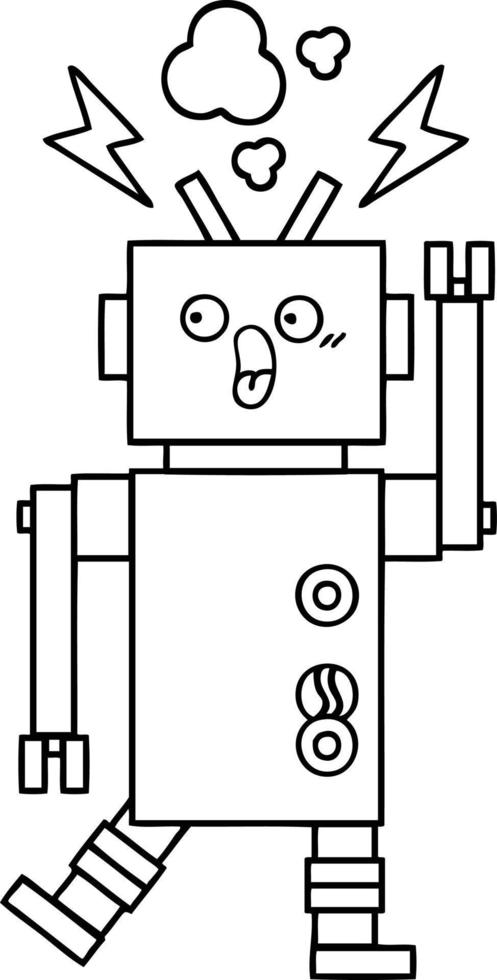 lijntekening cartoon robot vector