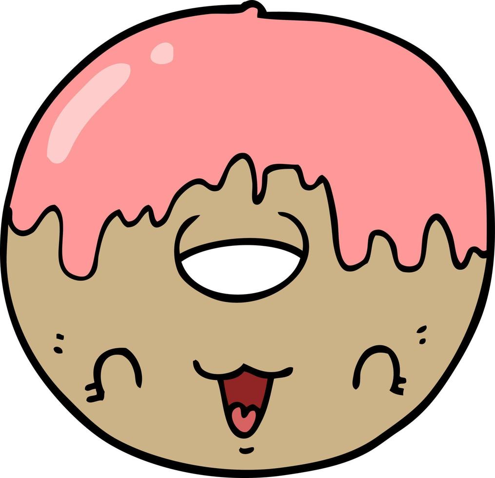 schattige cartoon donut vector