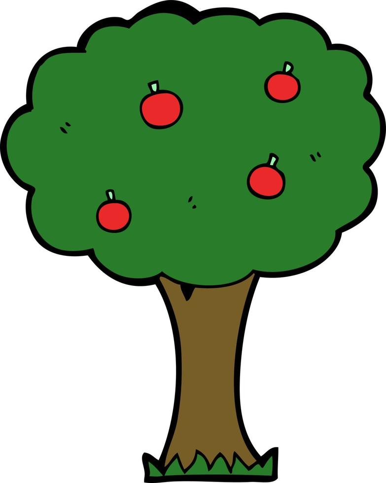 tekenfilm appelboom vector