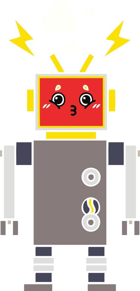 egale kleur retro cartoon robot storing vector