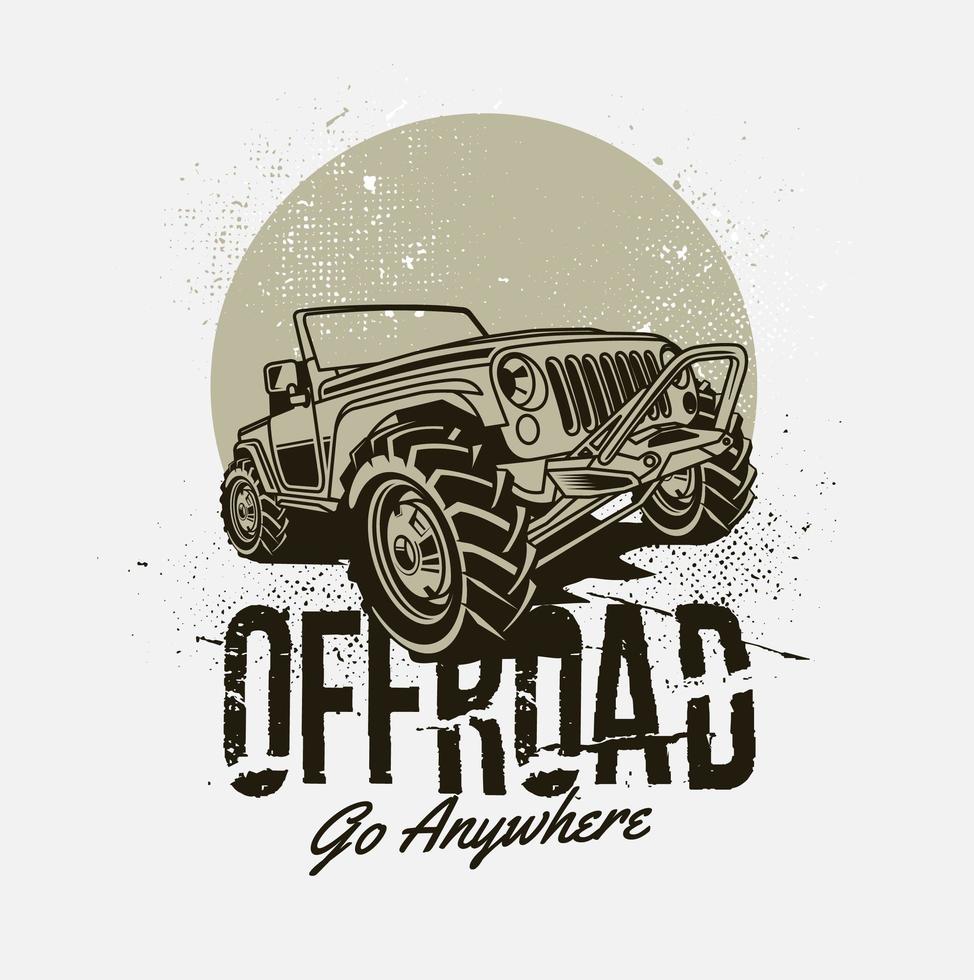 off-road voertuig grunge ontwerp vector