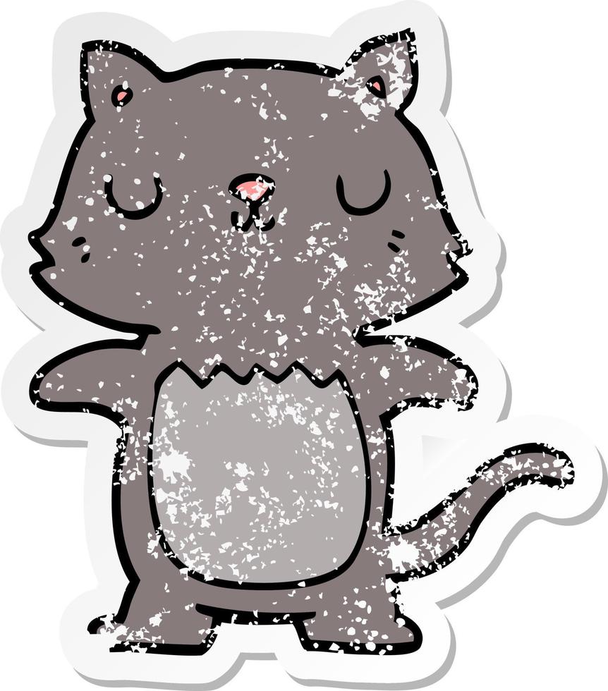 noodlijdende sticker van een cartoonkat vector