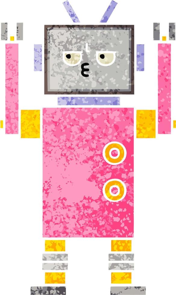 retro illustratie stijl cartoon robot vector