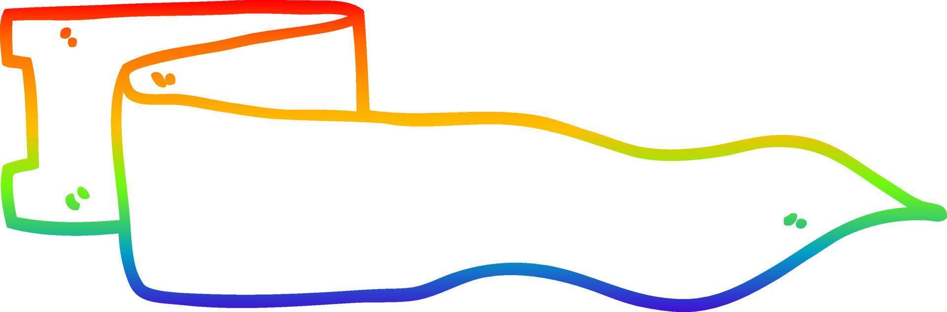 regenbooggradiënt lijntekening cartoon zwaaiende banner vector