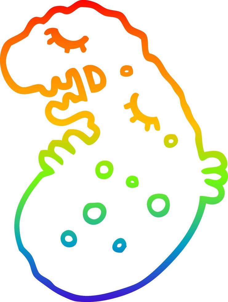 regenbooggradiënt lijntekening cartoon kiem vector