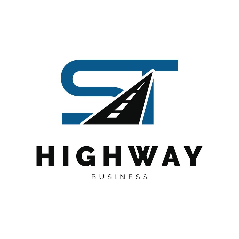 beginletter st snelweg pictogram logo ontwerp inspiratie vector