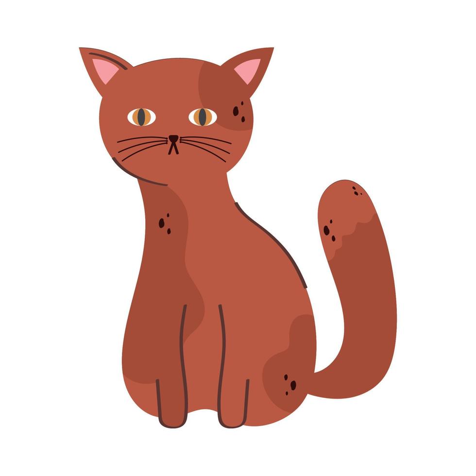 schattige kat oranje huisdier vector