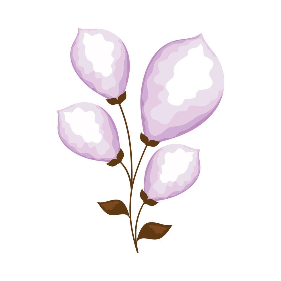 lila bloemen decoratie vector