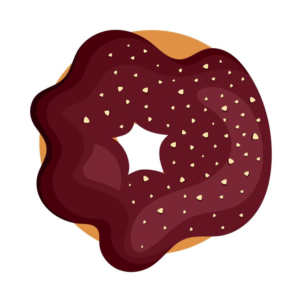 heerlijk donut-chocoladedessert vector