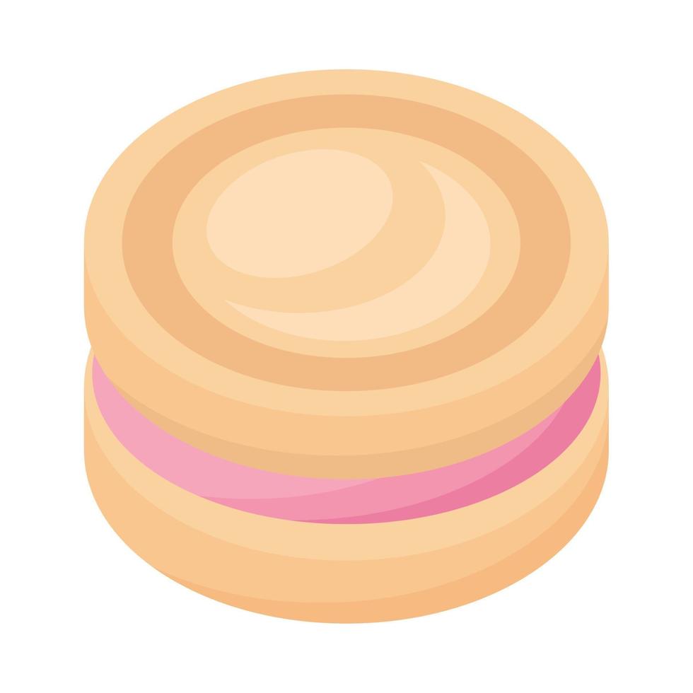 roze macaron zoet dessert vector