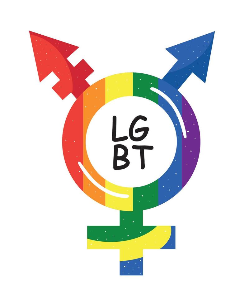 lgtbi-vlag in gendersymbool vector