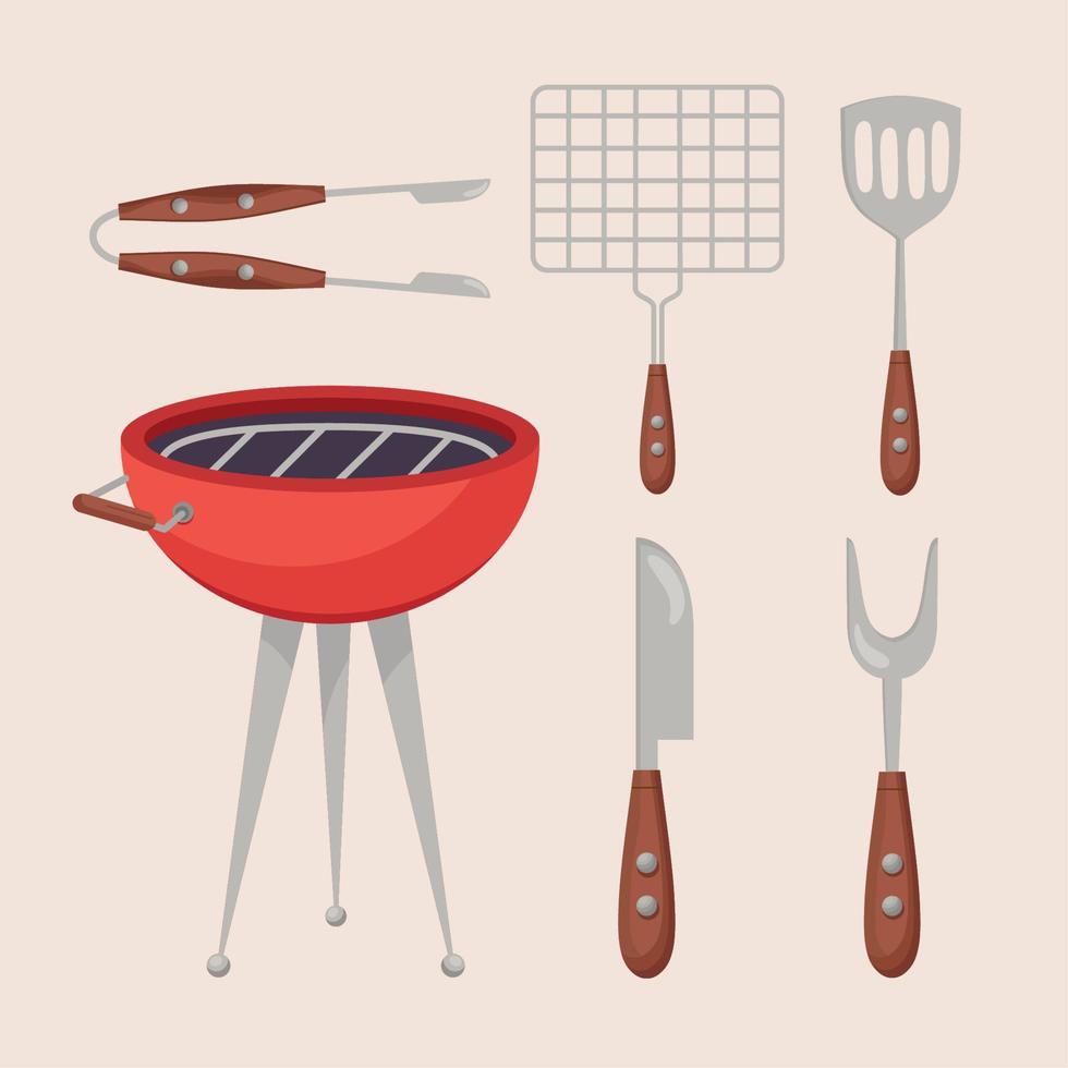 zes bbq-tijdpictogrammen vector