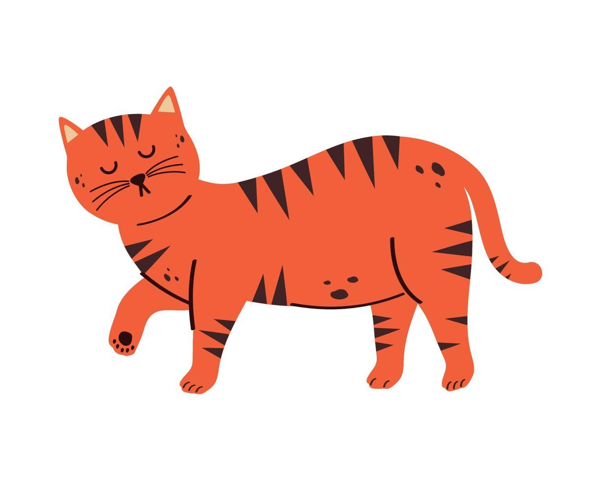 schattig oranje kattenhuisdier vector