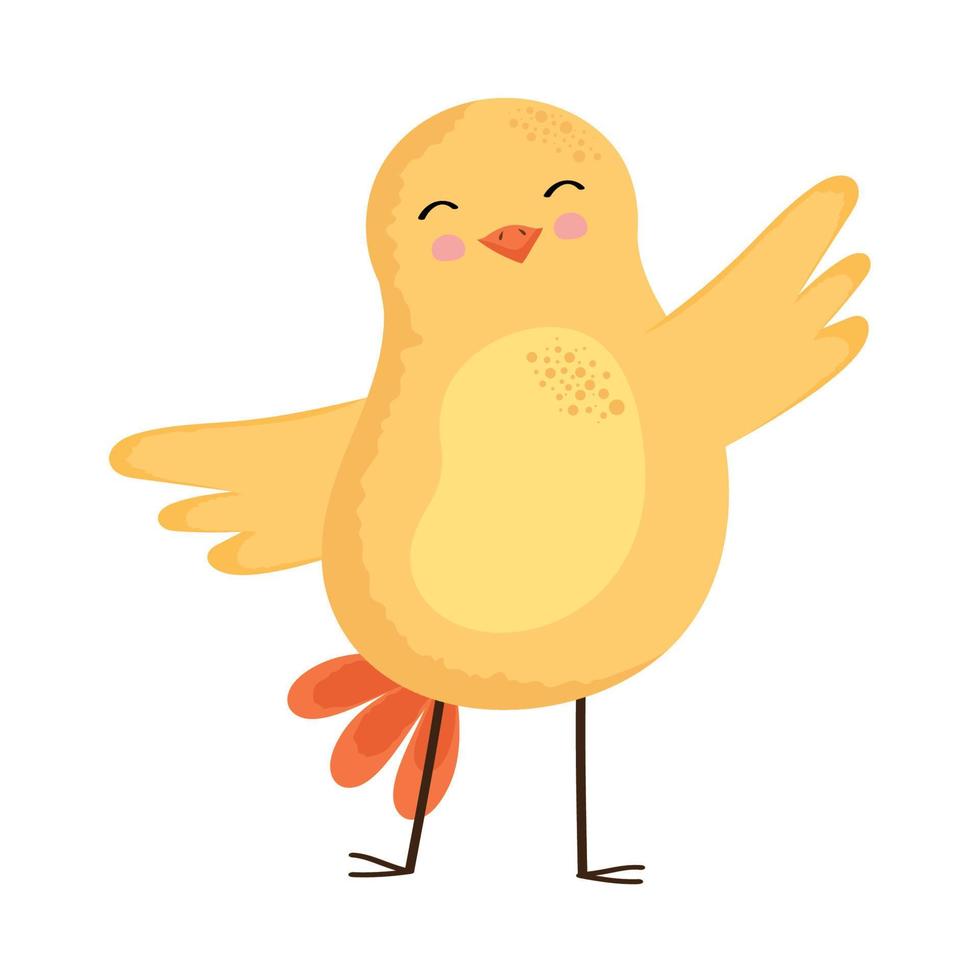 schattige vogel geel lente dier vector