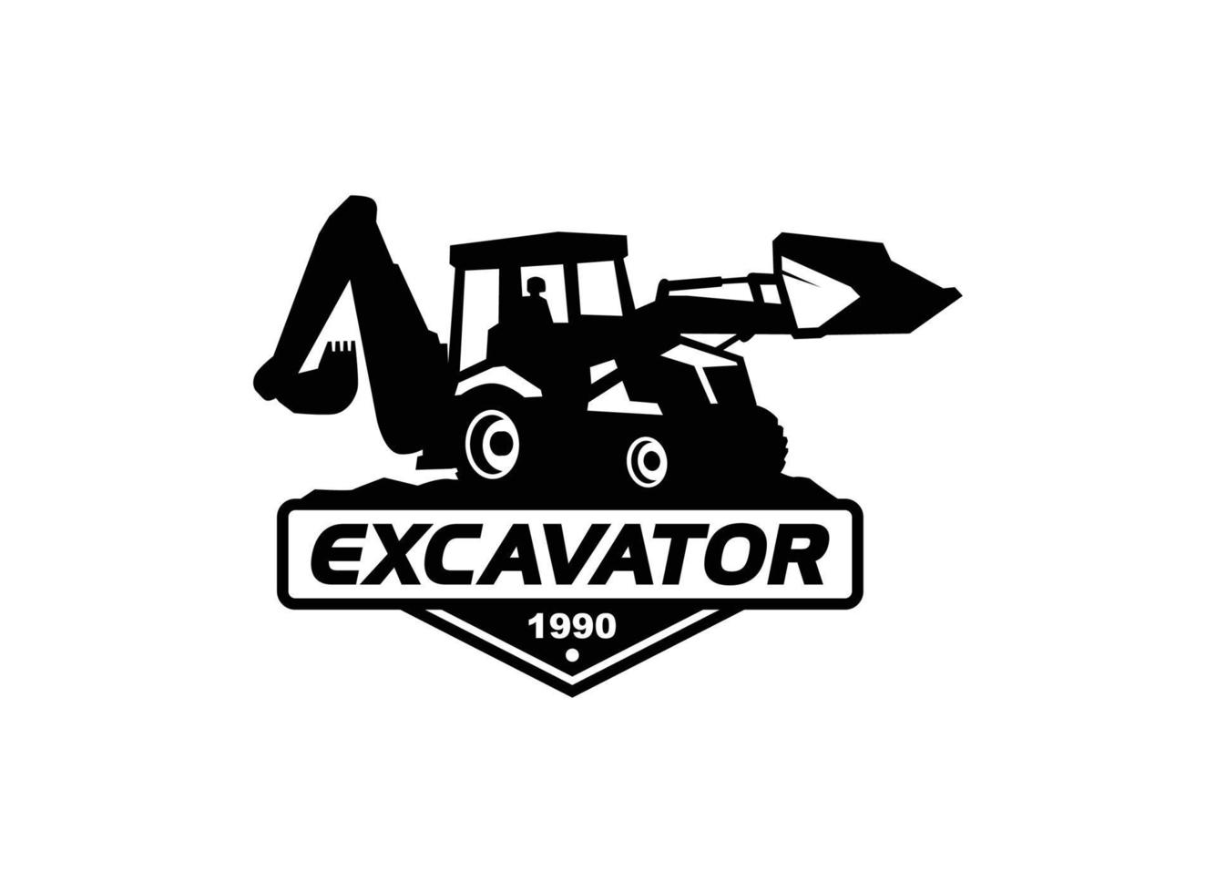 graafmachine backhoe logo vector voor bouwbedrijf. zwaar materieel sjabloon vectorillustratie voor uw merk.