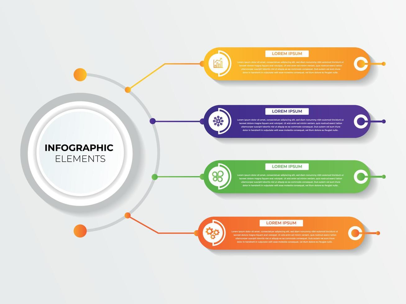 zakelijke presentatie infographics abstracte 3d vector ontwerpsjabloon. kan worden gebruikt voor workflowlay-out, diagram, jaarverslag, webdesign, creatieve banner, labelvector